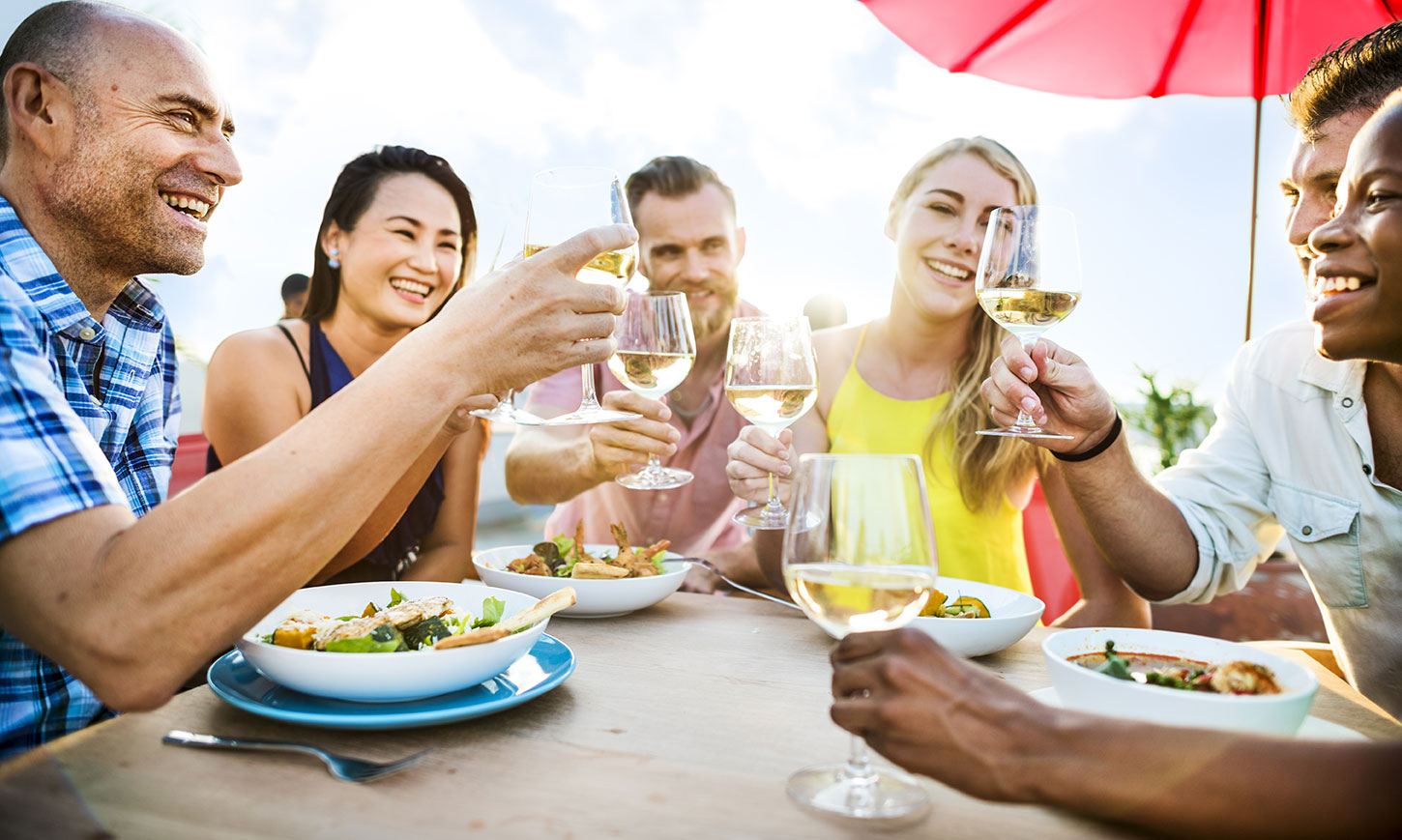 People enjoying Get Freighted Cellar Door wine.